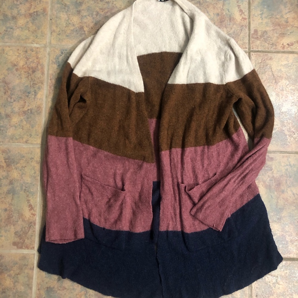 madewell | size large color block cardigan sweater